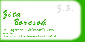 zita borcsok business card